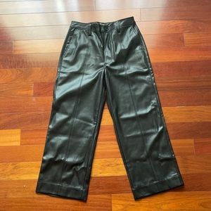 Madewell faux leather wide leg pants. Size 28.